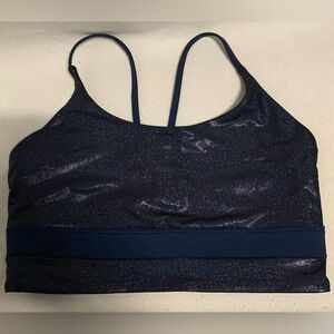 Zyia Active Metallic Blue  Strap Light N Tight Strappy Sports Bra Womens Size S